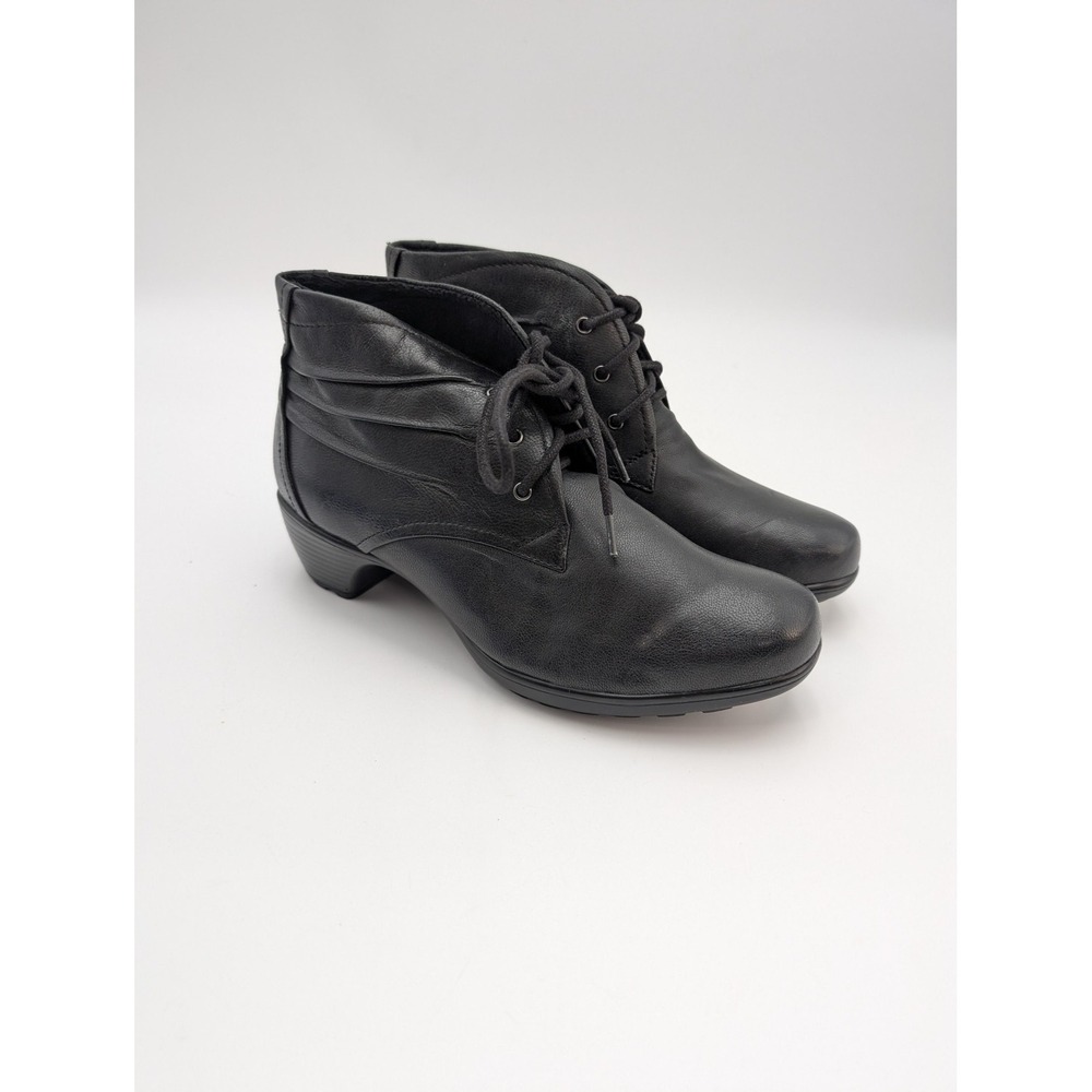 Romika Boots Womens Size 6.5 Black Leather Ankle Lace Up Booties New Comfort